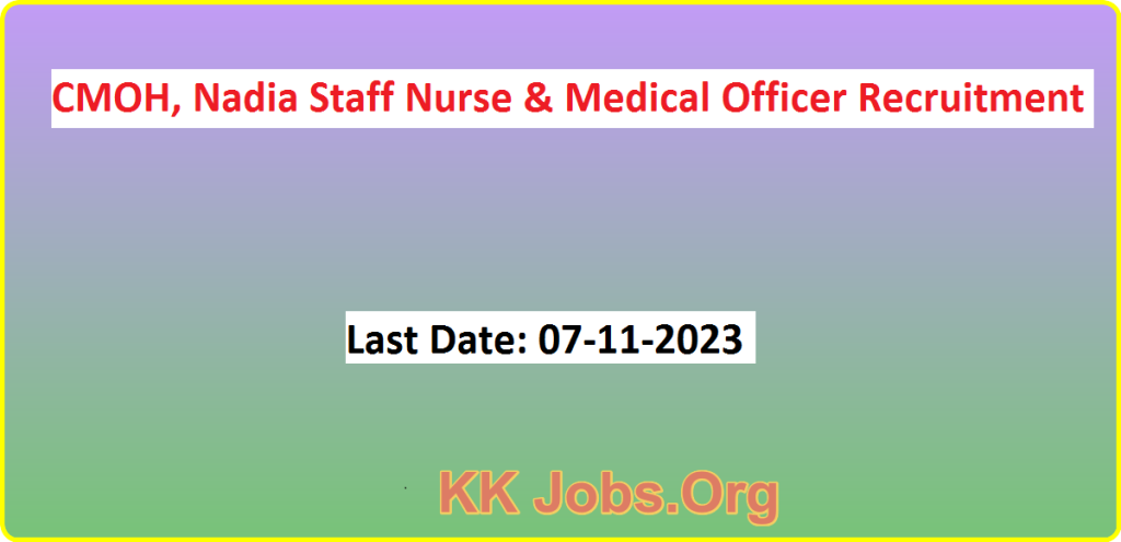 CMOH, Nadia Staff Nurse & Medical Officer Recruitment 2023